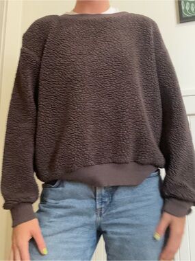 Pull&Bear Plush Sherpa Crew Sweater